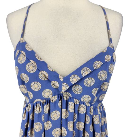 Anthropologie brand The Addison Story Blue Silk Mandala Print Sundress Size Med - Picture 2 of 7